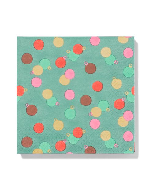 serviettes 33 x 33 papier boules de Noël - 20 pièces