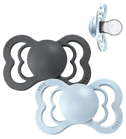 Bibs Supreme Schnuller - Gr. 2 - Silikon - Iron/Baby Blue
