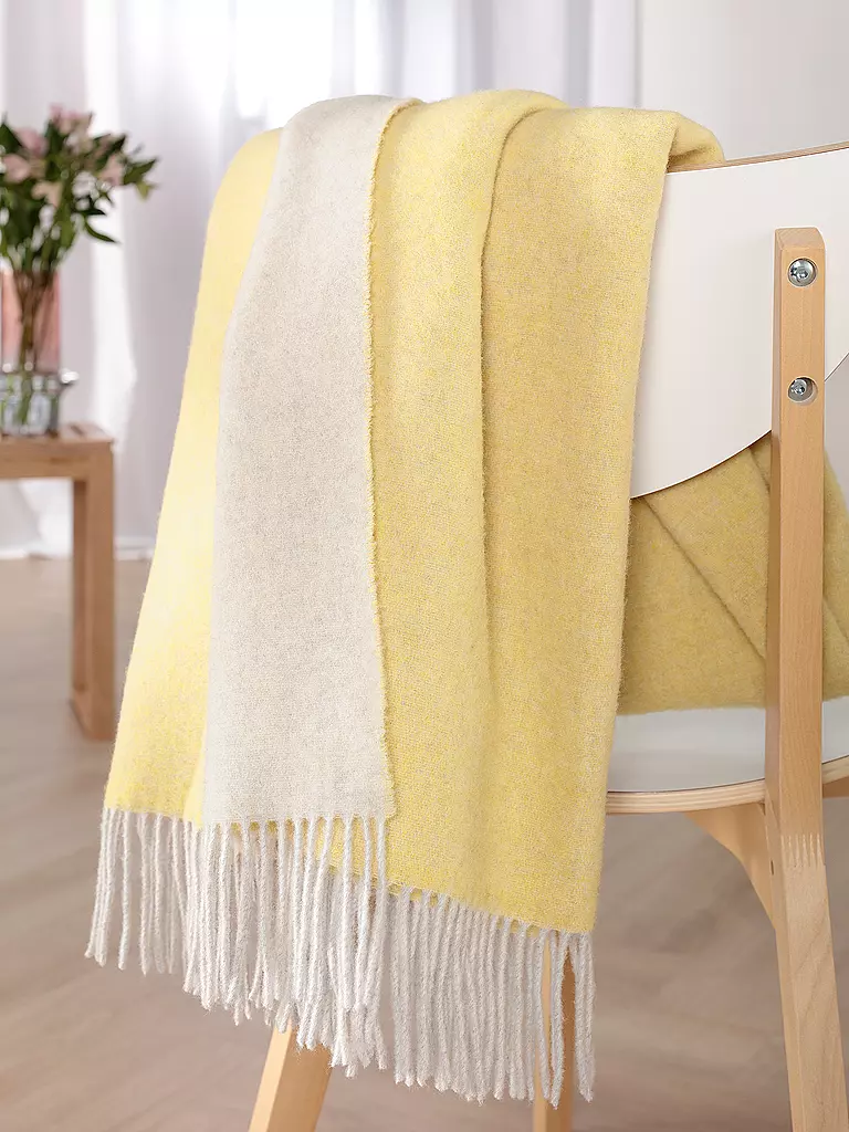 BIEDERLACK Tagesdecke - Plaid 130x170cm Yellow Creme  gelb