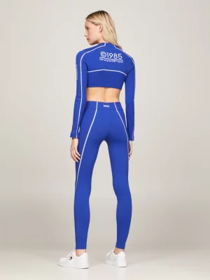 Calça legging comprida listrada em tricô