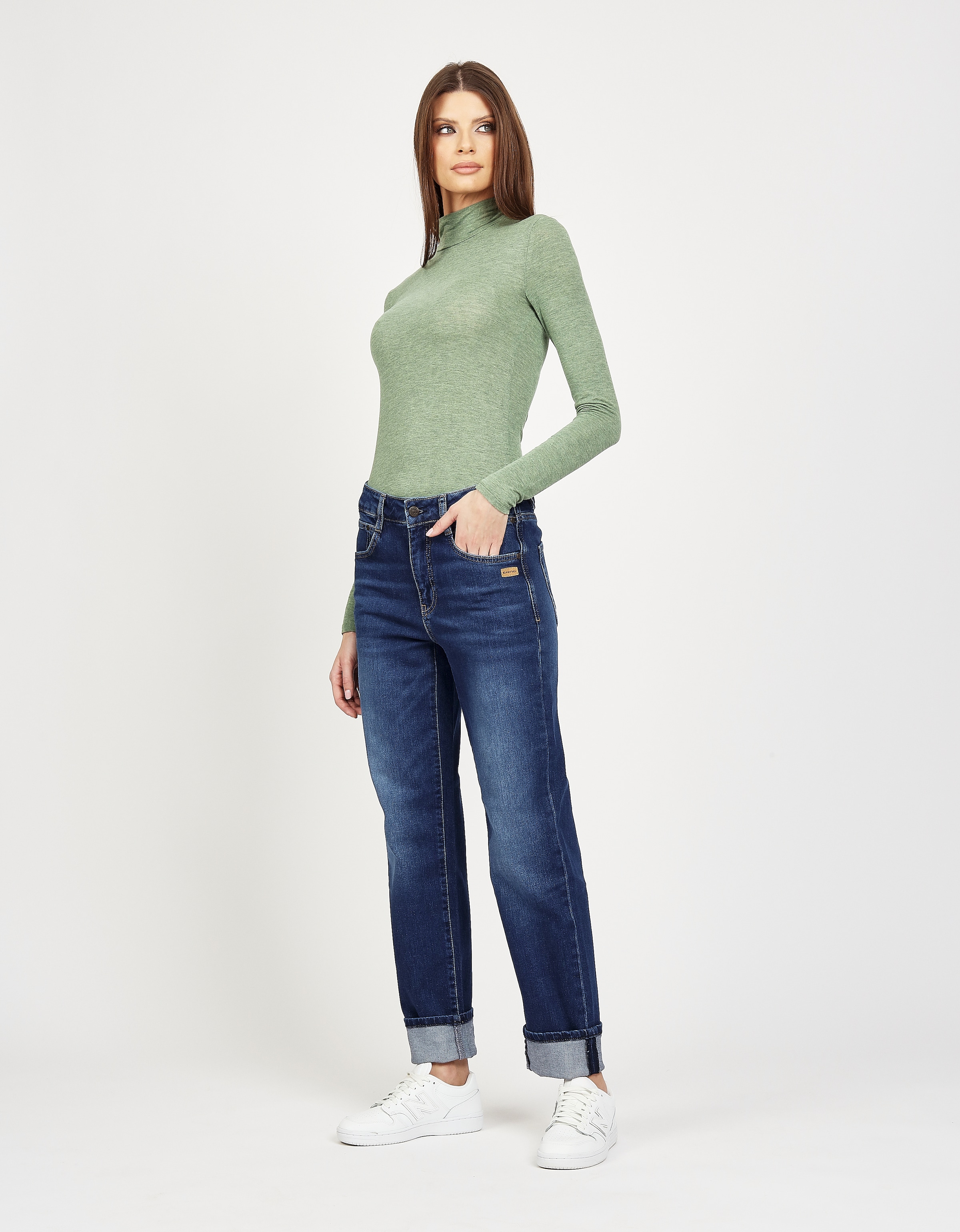 GANG Straight-Jeans »94SOLEY«, exklusives Design ohne Turn-up am Beinabschluss