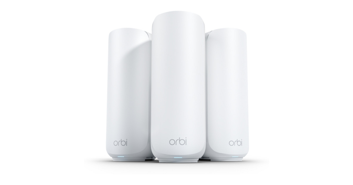 NetgearOrbi 370 WiFi Mesh Systeem, Dual-Band WiFi 7-Mesh Systeem, 3 stuks mesh router  (Wit, 1x Orbi WiFi 7-router (RBE371), 2x Orbi WiFi 7-satellieten (RBE370))
