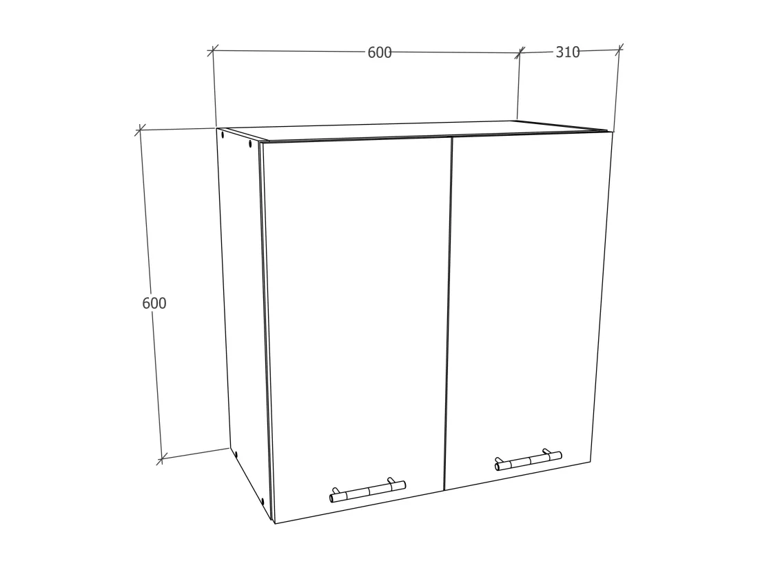Armoire de cuisine L. 60cm Armoire suspendue Esilo