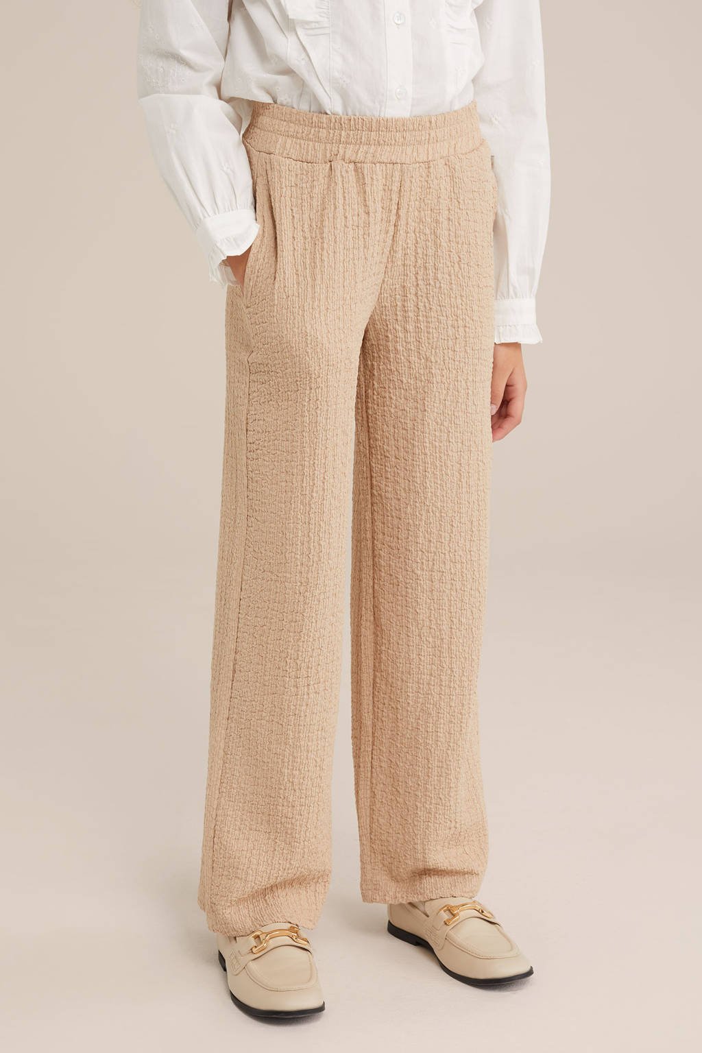 straight palazzo broek beige