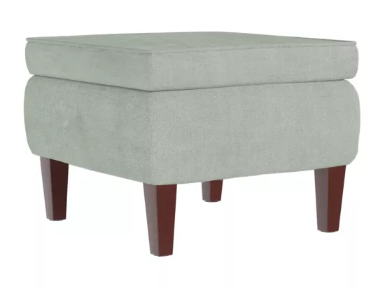Chaise à bascule avec pieds en bois et tabouret Gris clair