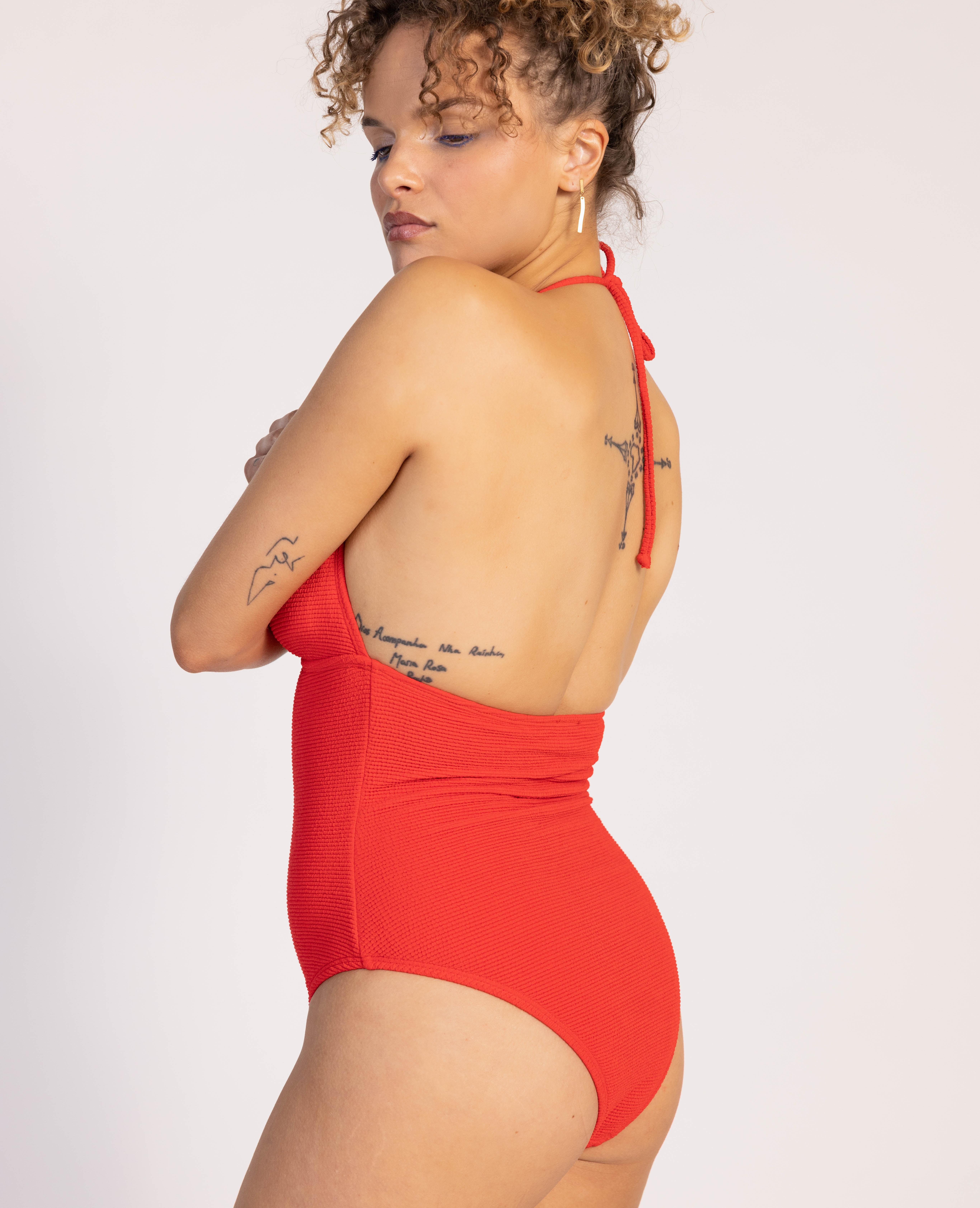 Maillot de bain 1 pièce triangle - Rouge