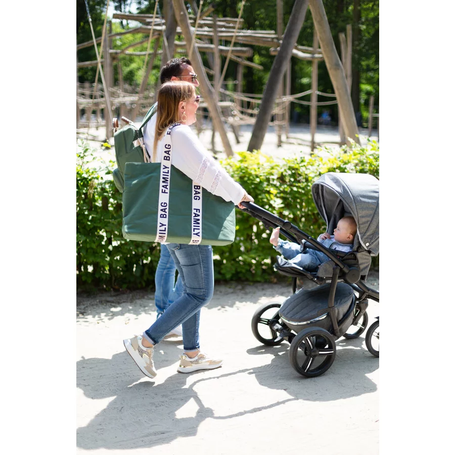 CHILDHOME Wickelrucksack Family Bag Signatur Canvas Grün