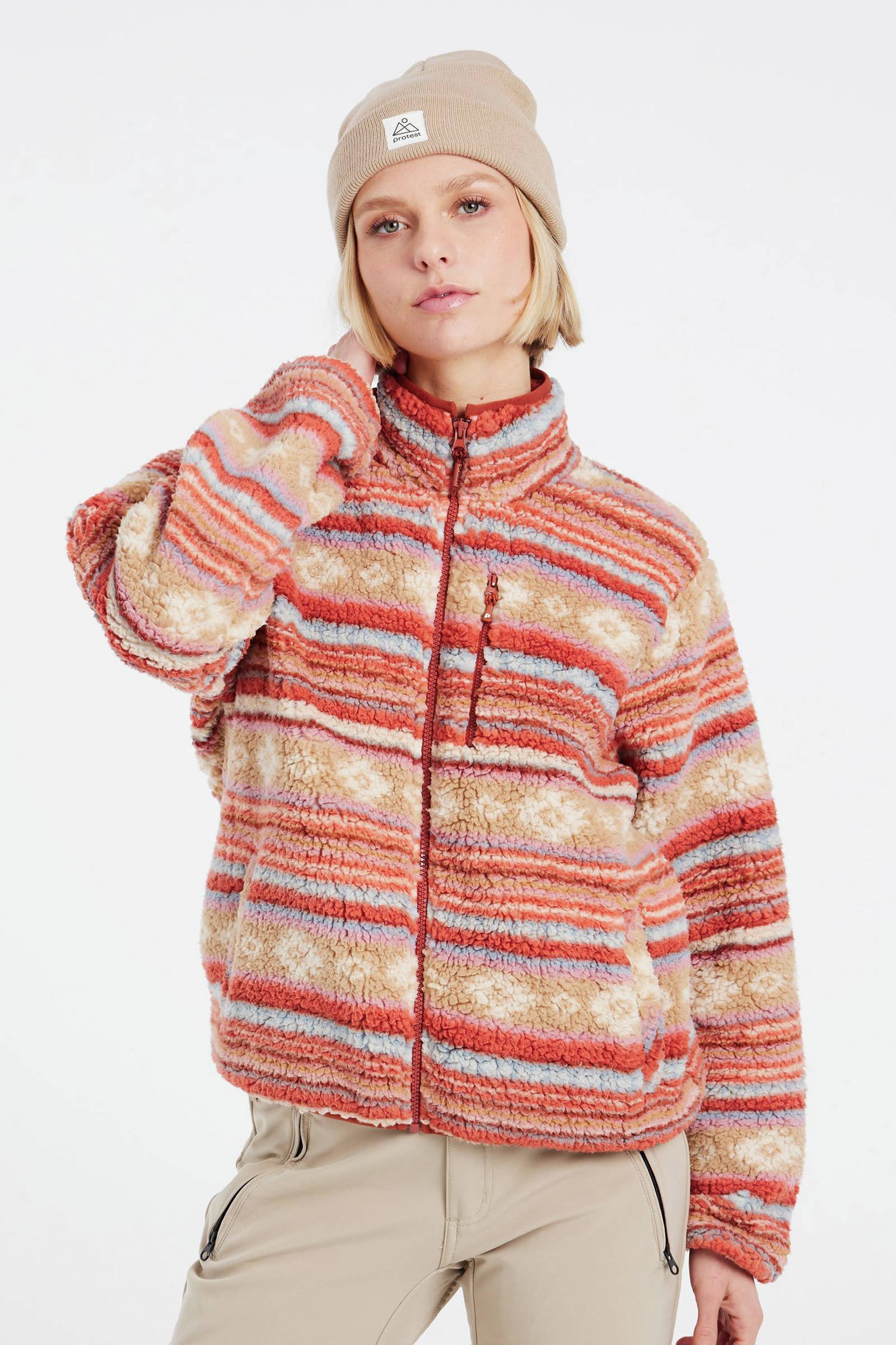 Protest fleece vest PRTARAI bruin/multi