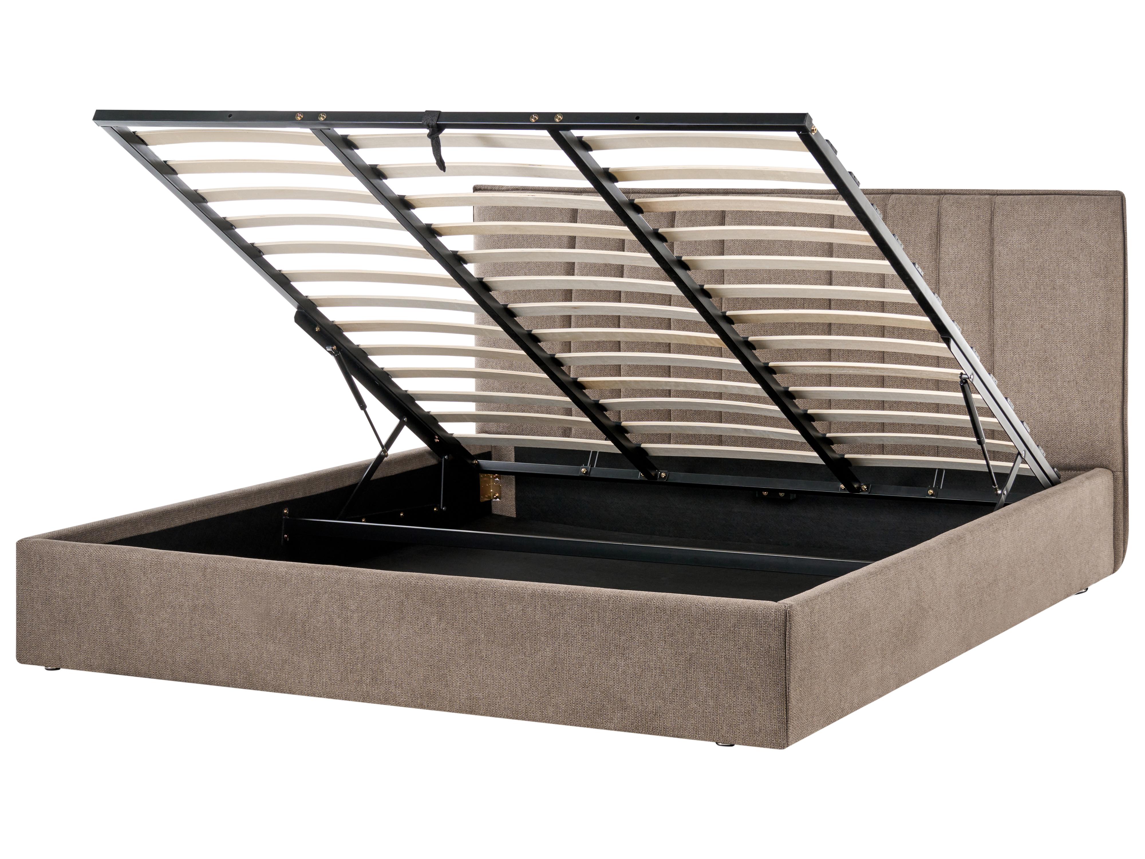 Bed met opbergruimte Stof TARASCON 180 x 200 cm Taupe