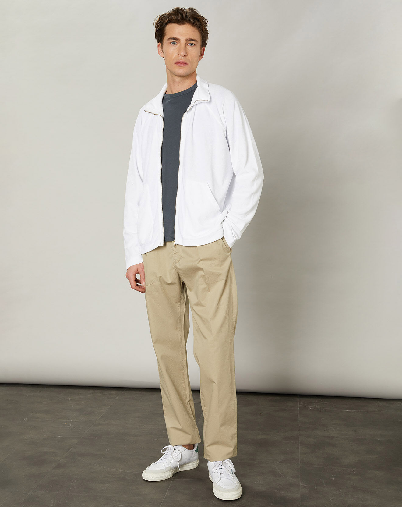 Hartford Gilet zippé en éponge Track blanche