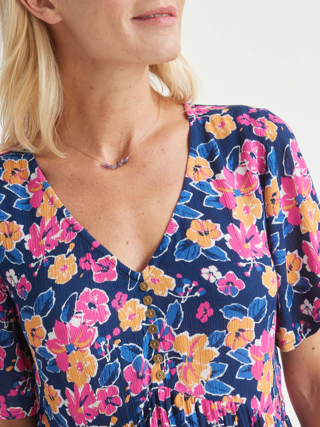 Robe forme trapèze en crêpe