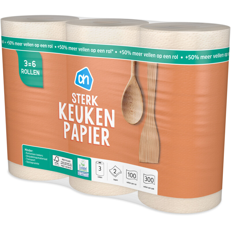 AH Keukenpapier sterk 3=6 rollen