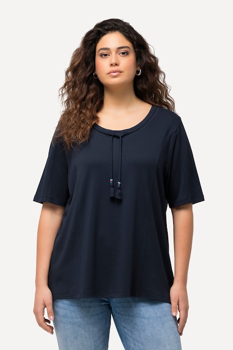 Sweatshirt, Stehkragen, Zierband, Halbarm, Modalmix