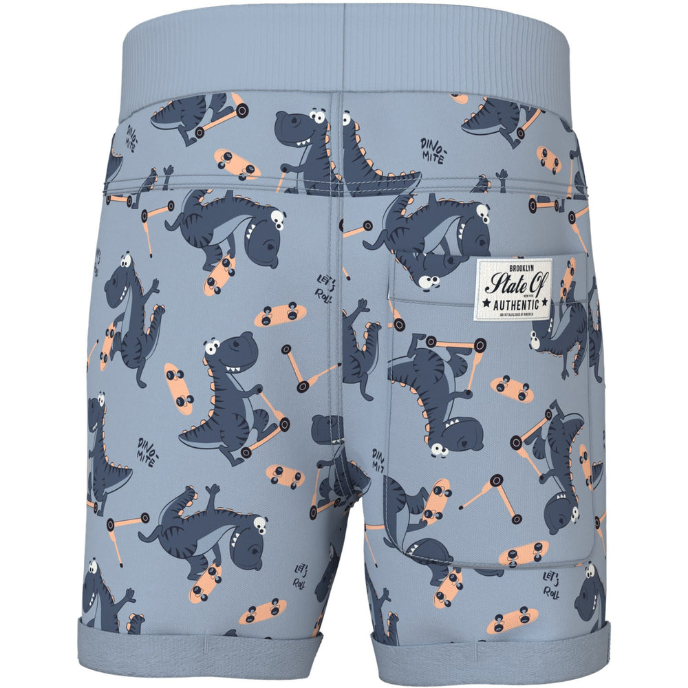 Køb Name It Blue Fog Dino Skater Nmmvermo Aop Long Swe Shorts Unb