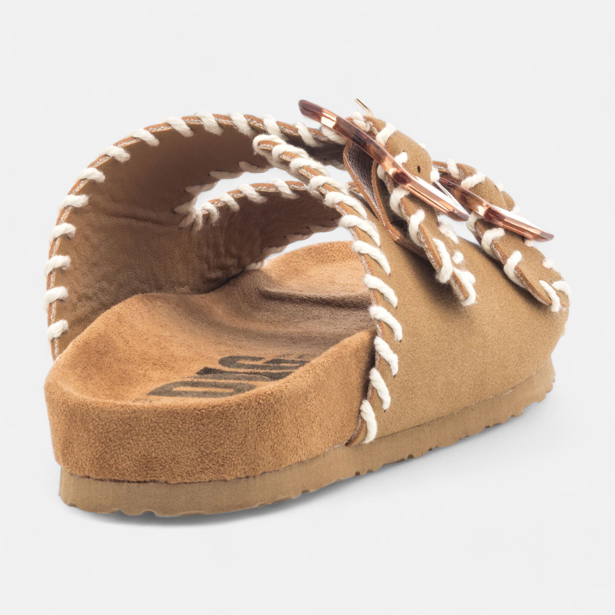 Mules semelle liège Femme taupe
