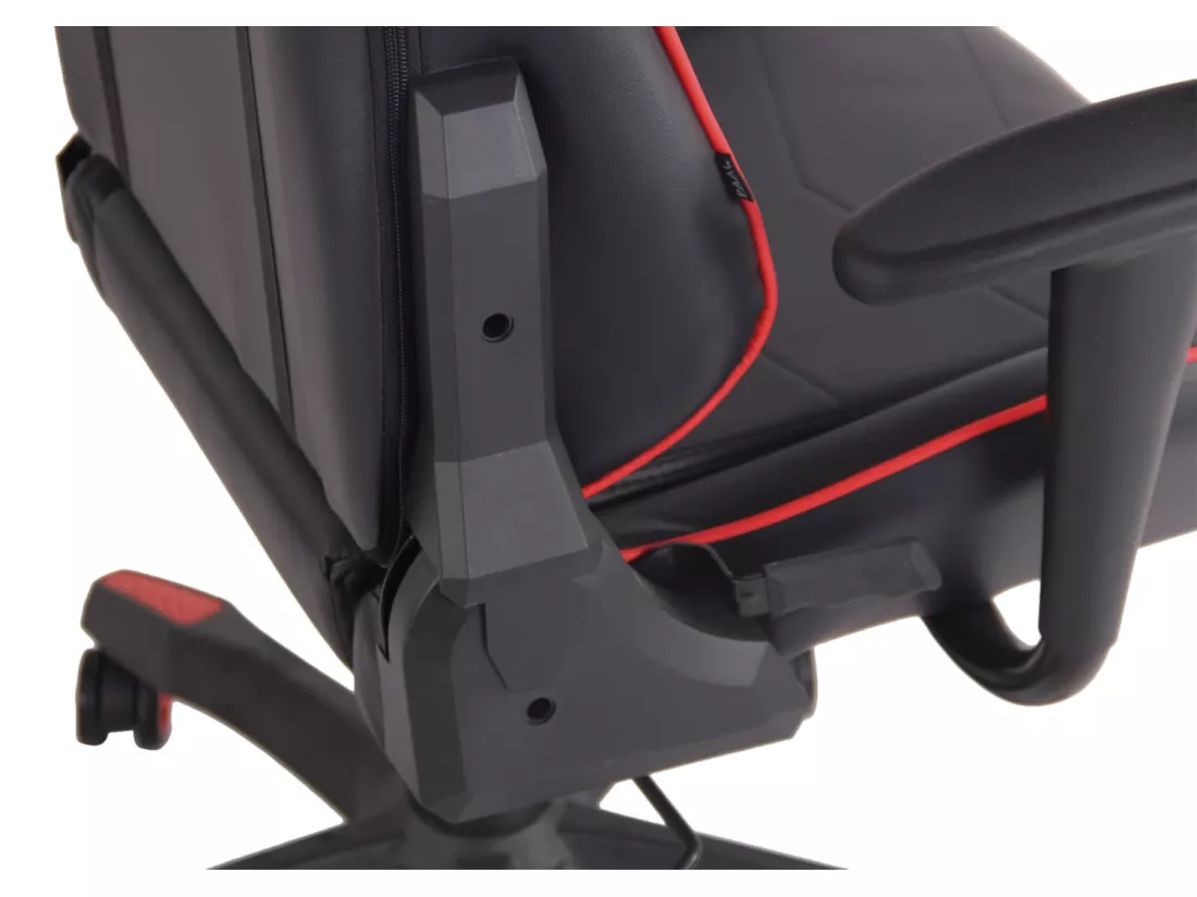 Chaise de bureau - Similicuir & Plastique - Noir / Rouge - Miracle V2