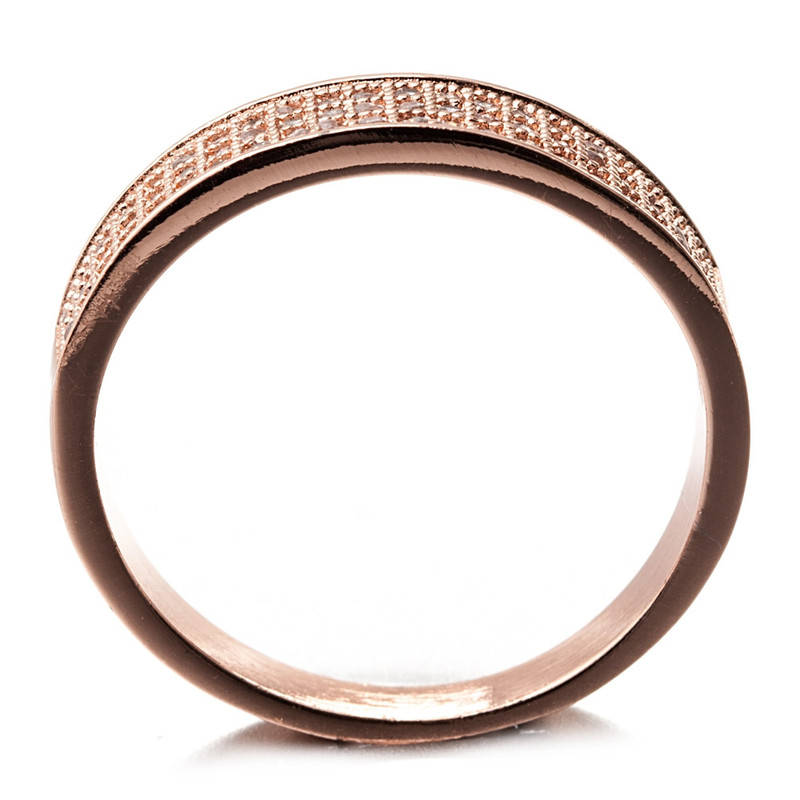Bague Plaqué or Rose et Cubic Zirconia Blanc
