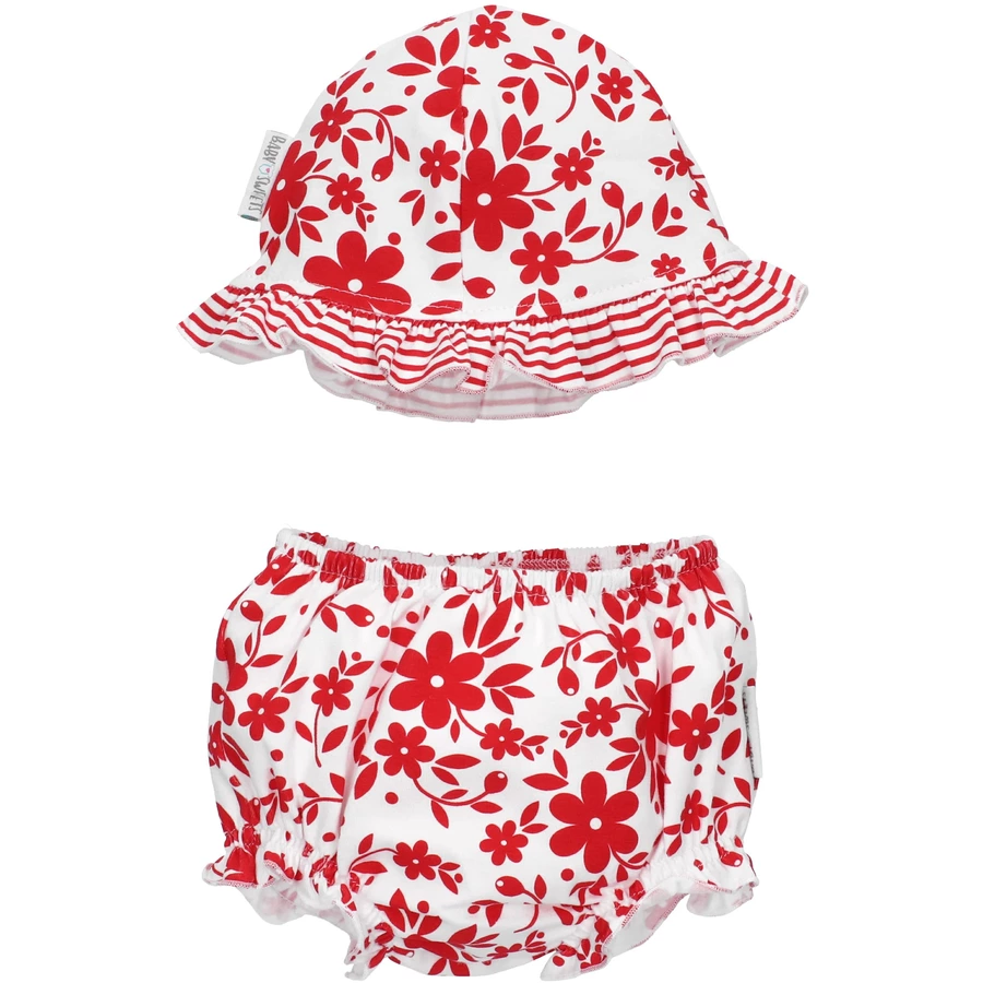 Baby Sweets 3tlg Set Kleid + Shorts + Mütze Lieblingsstücke Kleider rot weiß