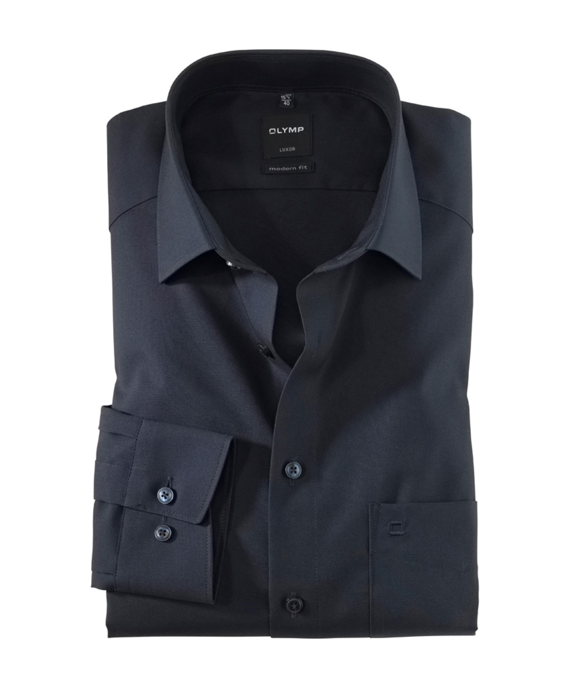 Olymp Modern fit Luxor Heren overhemd lange mouw blauw