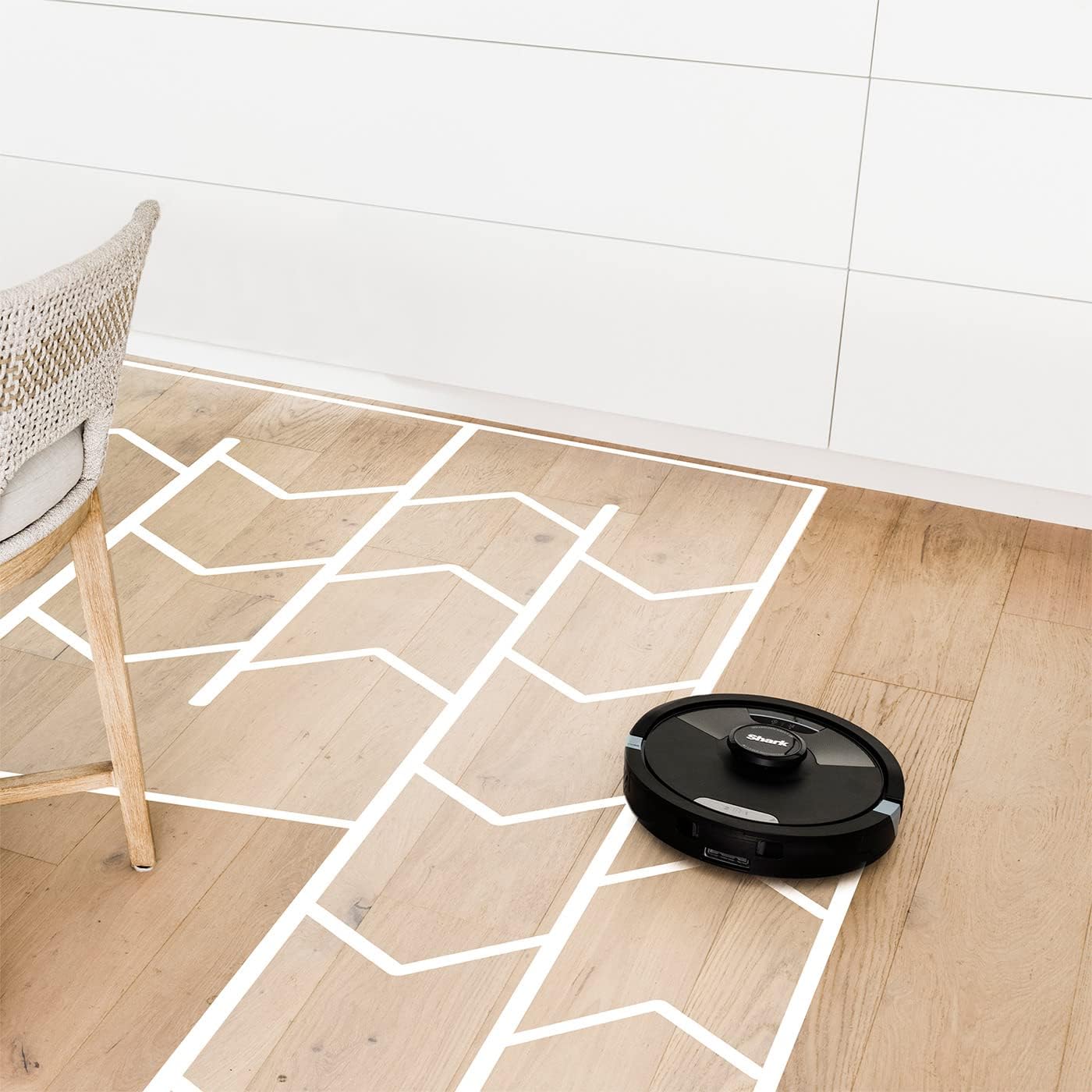 Shark AI Ultra 2-in-1 Saugroboter, Staubsauger-Roboter mit Wischfunktion, Anti Hair Wrap, Teppich und Hartboden, Roboterstaubsauger, 110 Min Laufzeit, manuelle und App-Steuerung, Schwarz, RV2600WDEU