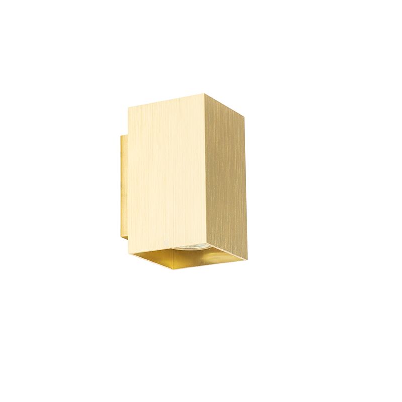 Moderne wandlamp goud vierkant 2-lichts - Sandy
