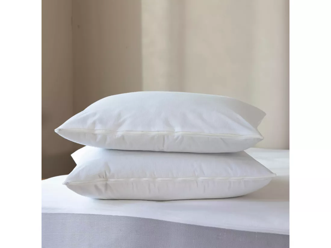 Pack protège matelas et protège oreillers molleton imperméable 100% coton bio - SOMEO 180x200 - LUNE