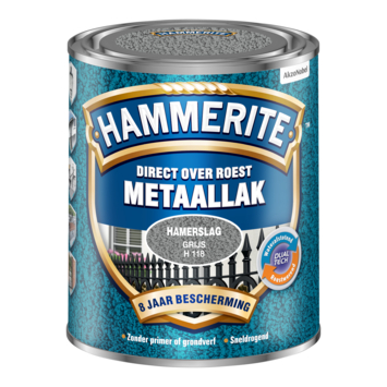 Hammerite Direct over Roest metaallak hamerslag grijs 750 ml