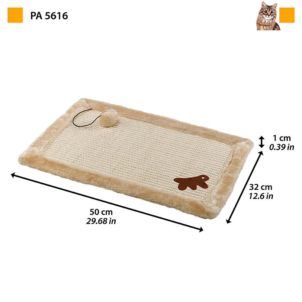 Tapis à griffes sisal peluche chat chats balle jouet ferplast pa 5616
