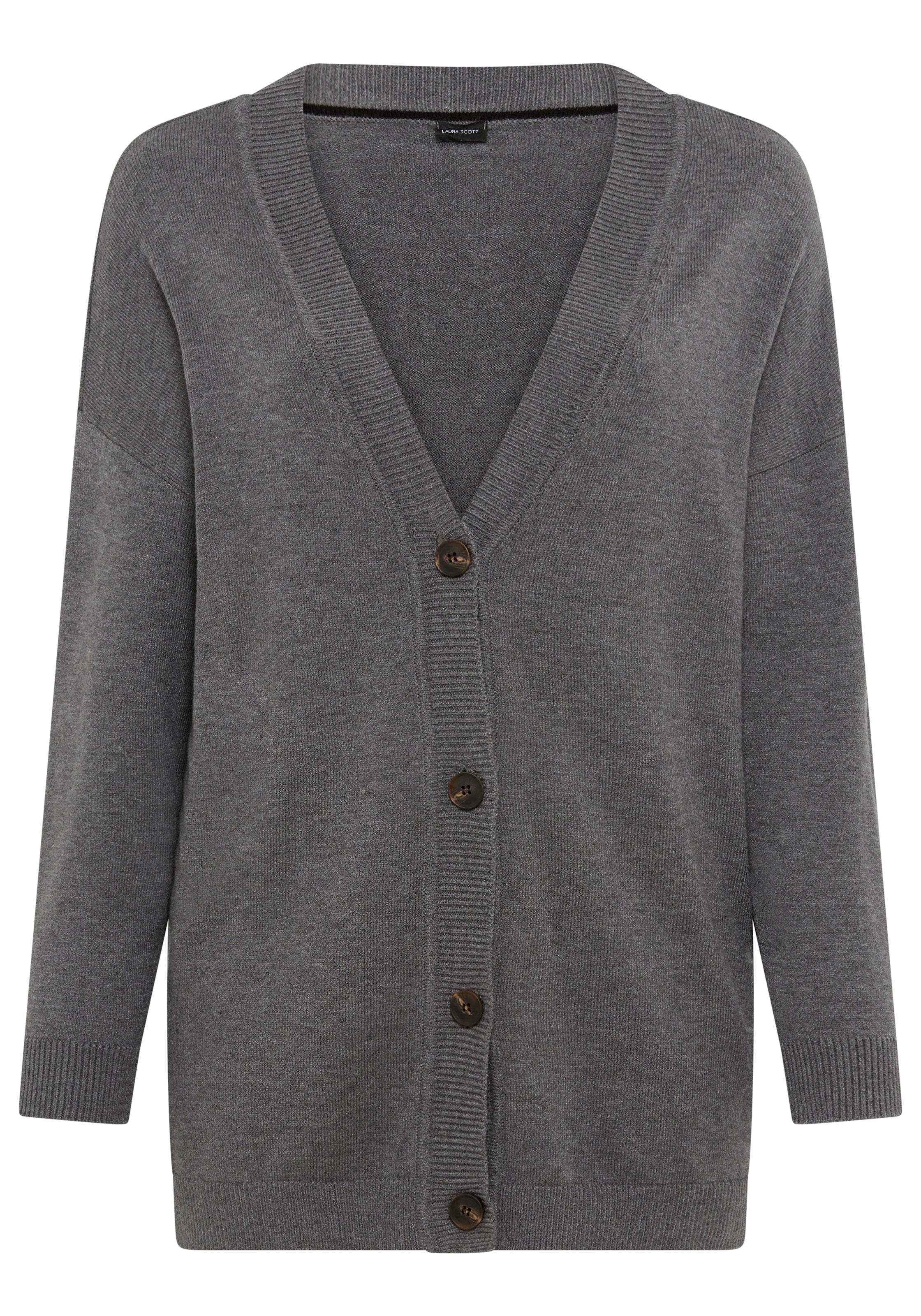 Laura Scott CURVE Strickjacke in kuscheligem Feinstrick und hüftbedeckender Passform - GROSSE GRÖSSE