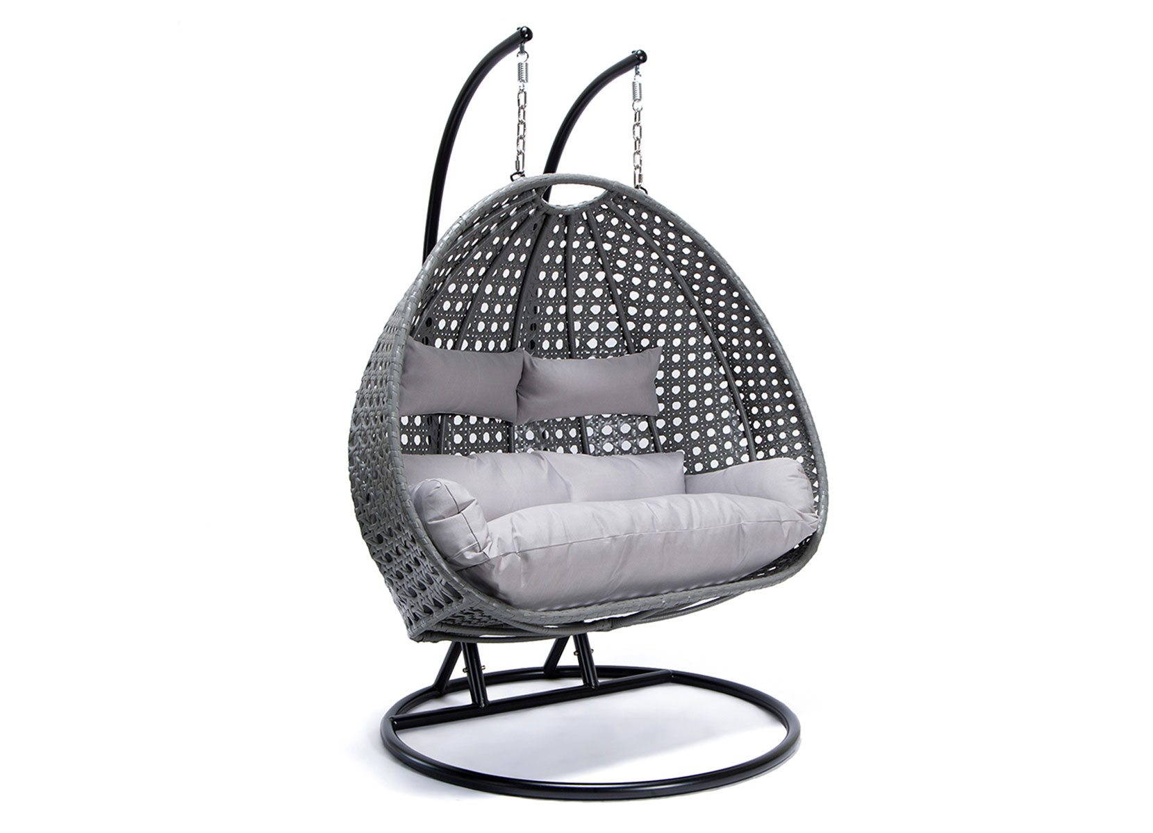 Home Deluxe TWIN Polyrattan-Hängesessel für 2 Personen Grau