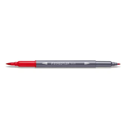 STAEDTLER® Doppelfasermaler mit Pinselspitze, wasservermalbar, 18 Stück