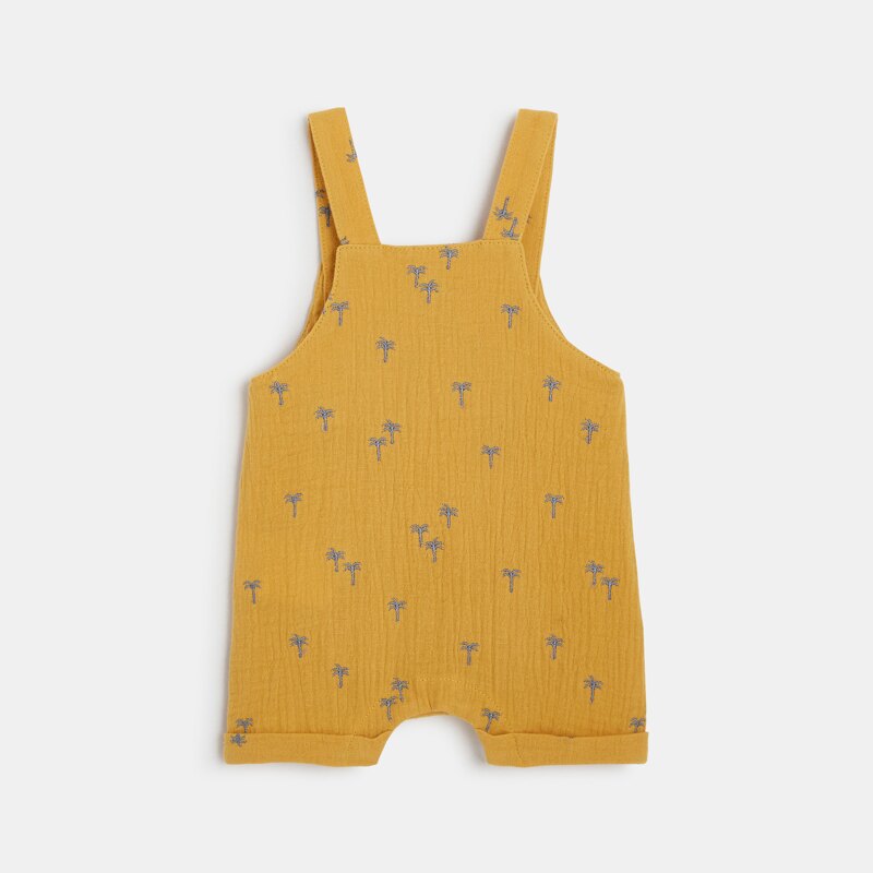 Ensemble t-shirt et salopette courte bébé garçon jaune Absorba Jaune