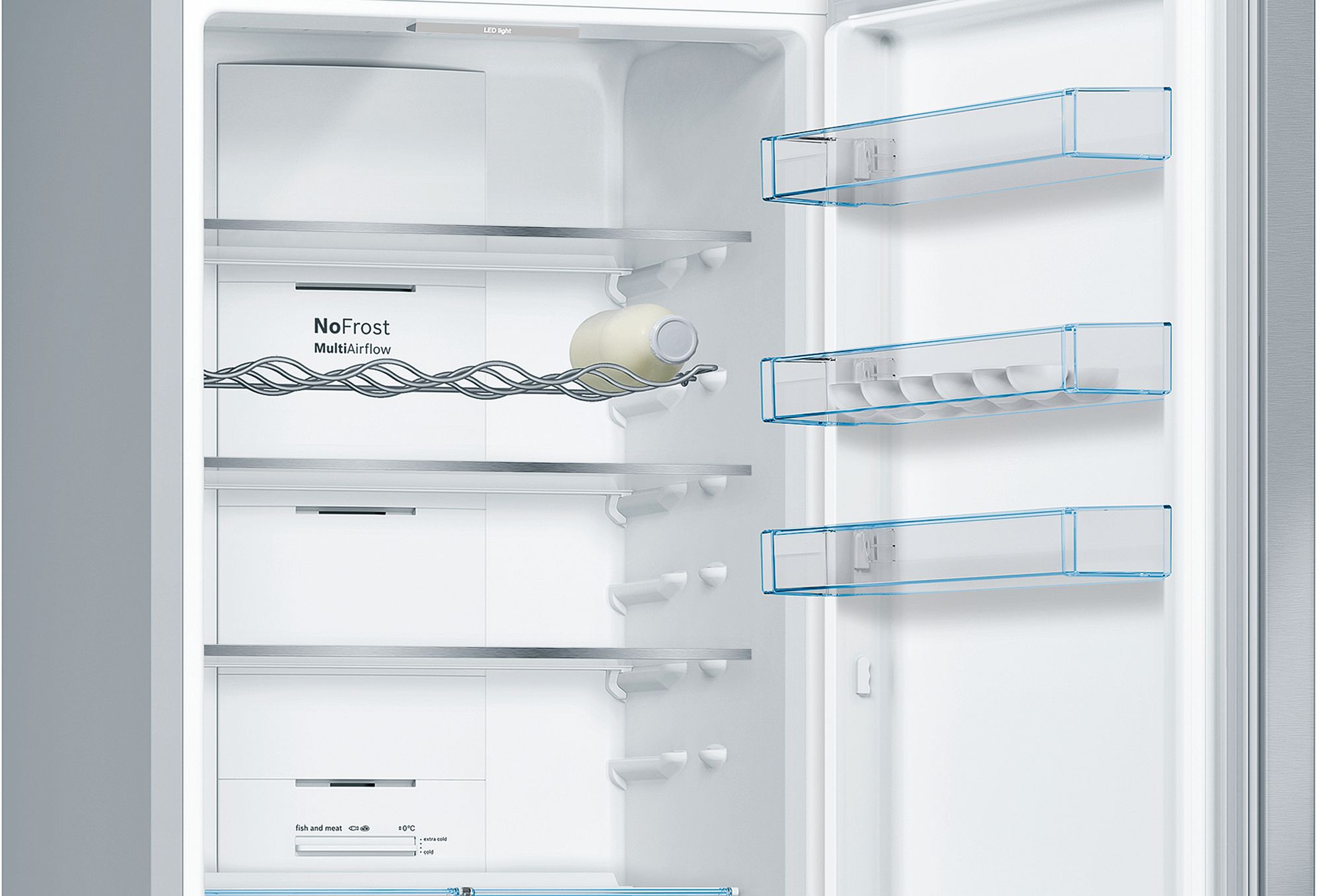 Refrigerador Combinado Independente Série 4 203 x 60 cm em Aço Inoxidável Resistente a Impressões Digitais KGN39XIEP
