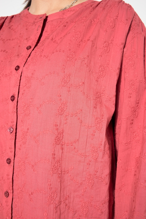 Bluse, oversized, Struktur-Qualität, Ballon-Langarm