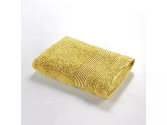 Drap de douche en coton éponge - Jaune - 70 x 130 cm