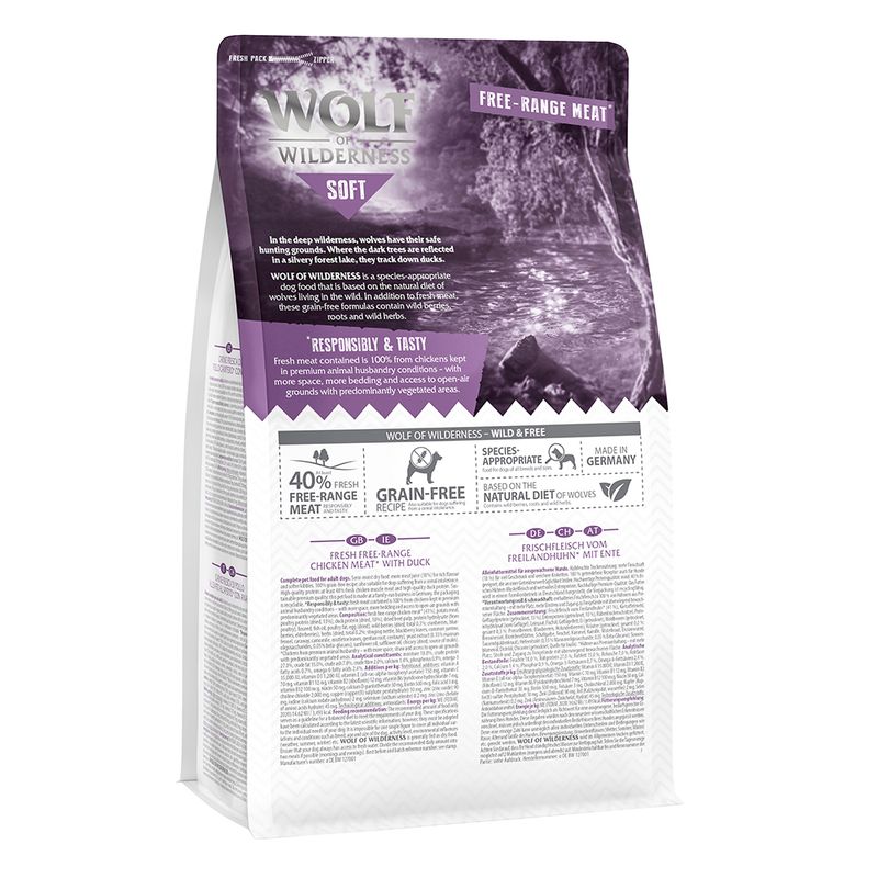 Wolf of Wilderness Mini Soft Silvery Lakes poulet, canard pour chien