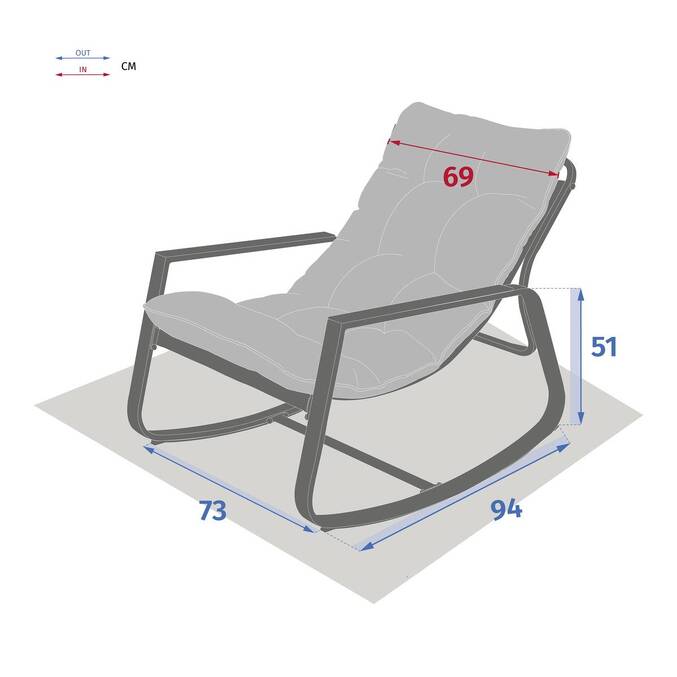 Fauteuil à bascule FELINIO Gris