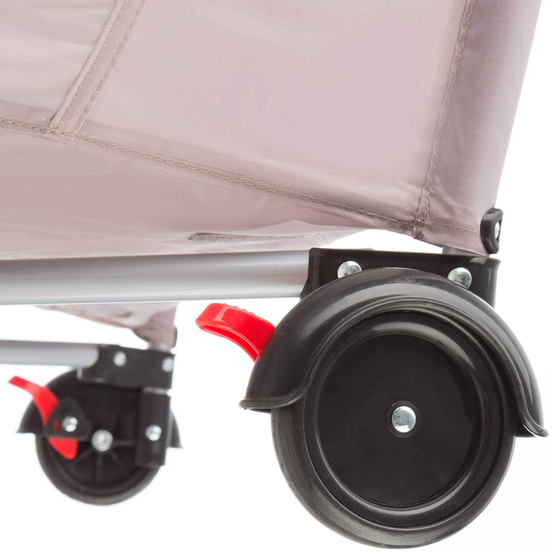 tectake® Kinder Reisebett, klappbar und höhenverstellbar, 2 Rollen mit Bremsen, inklusive Tragetasche, 132 x 75 x 104 cm