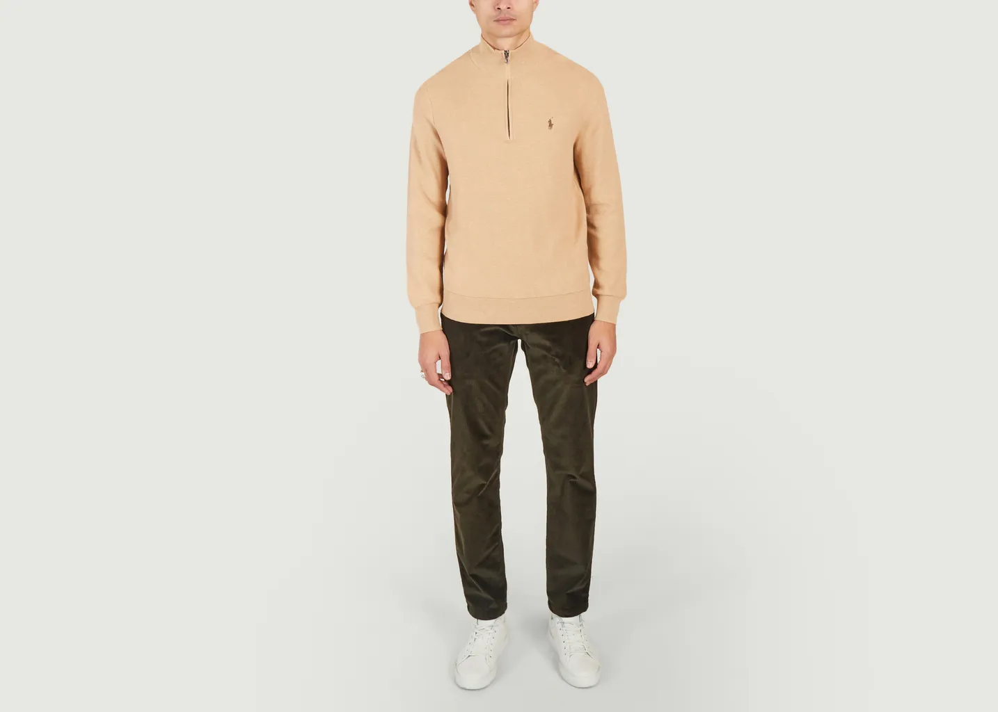 Pull demi-zippé en coton piqué Polo Ralph Lauren