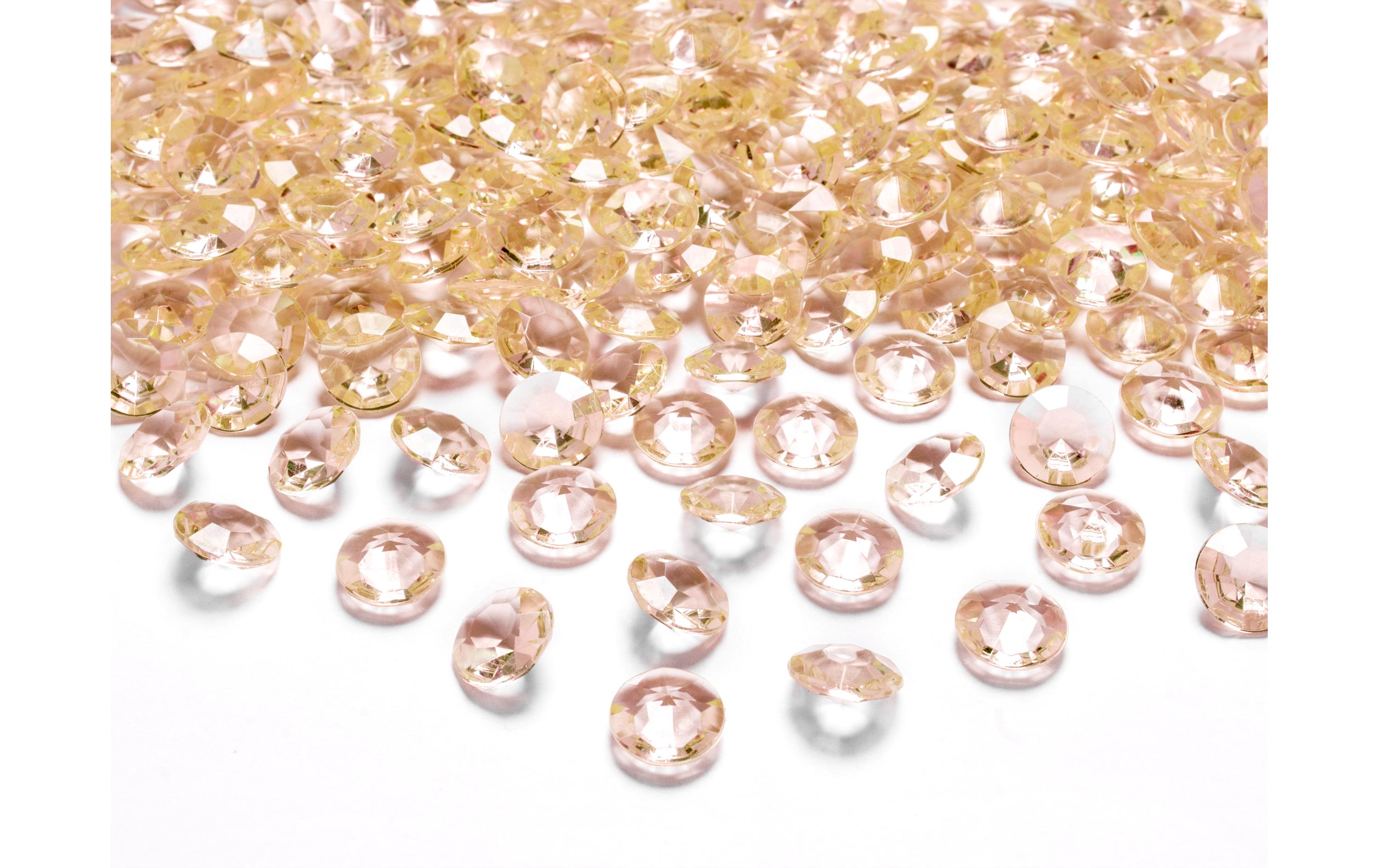 Streudeko Diamanten 1.2 cm, 100 Stück, GoldStreudiamanten für den gedeckten Tisch an der Hochzeit und Festen wie Geburtstagspartys, Babyshower, Weihnachten oder Silvester