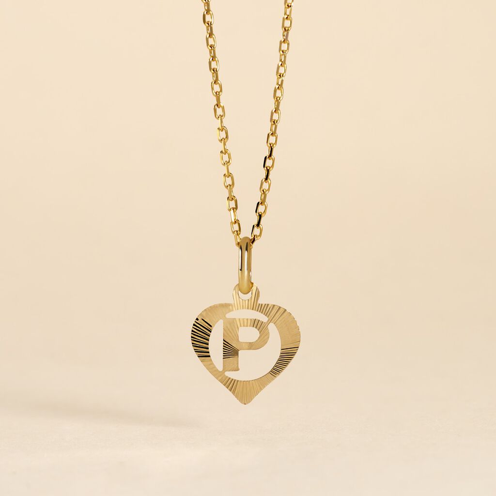 Pendentif Eudocie Coeur Lettre Or Jaune