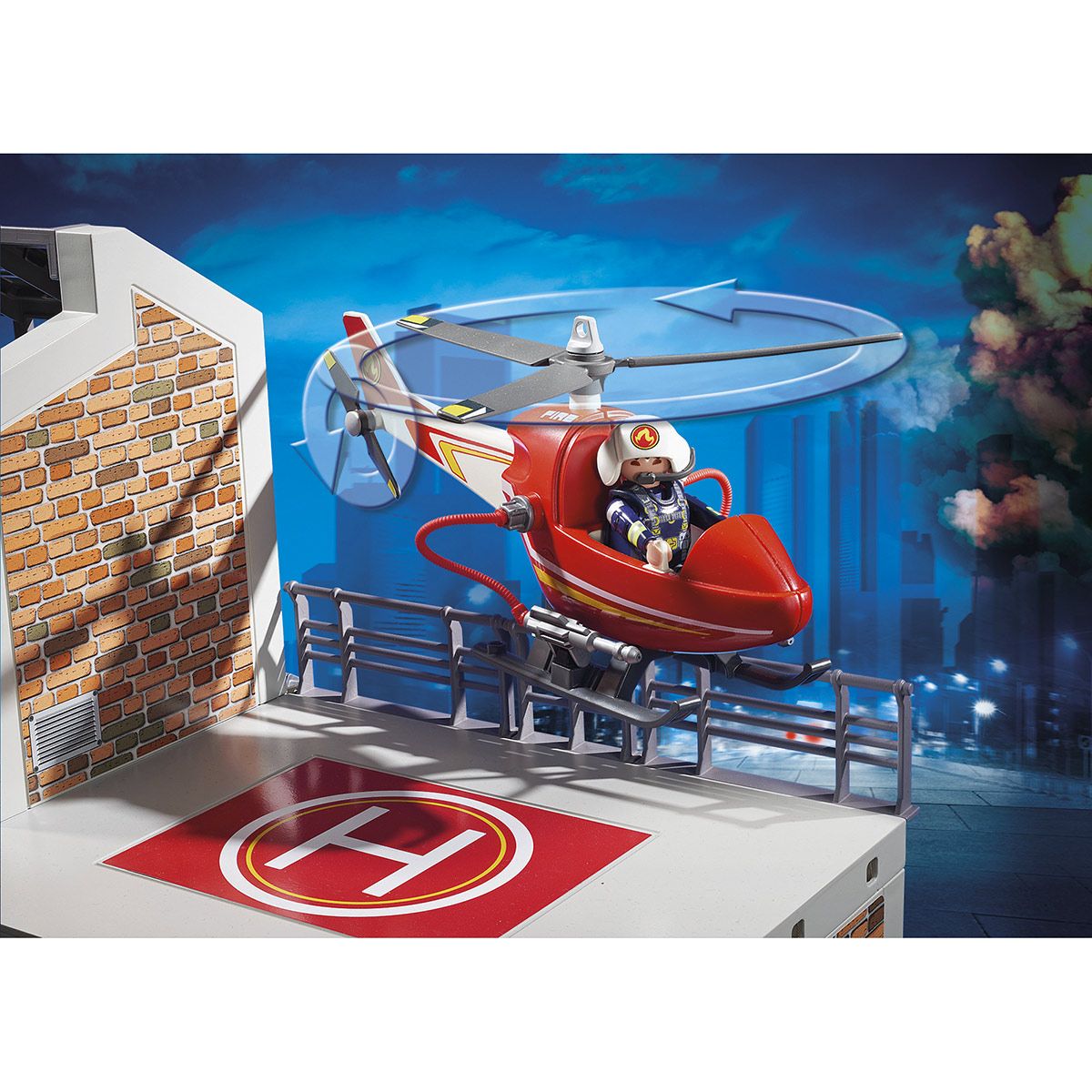 Caserne pompier et hélicoptère Playmobil City Action 9462