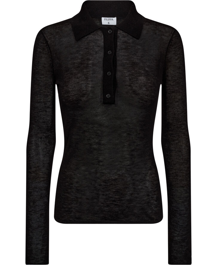 Filippa K Knit Polo Sweater Black