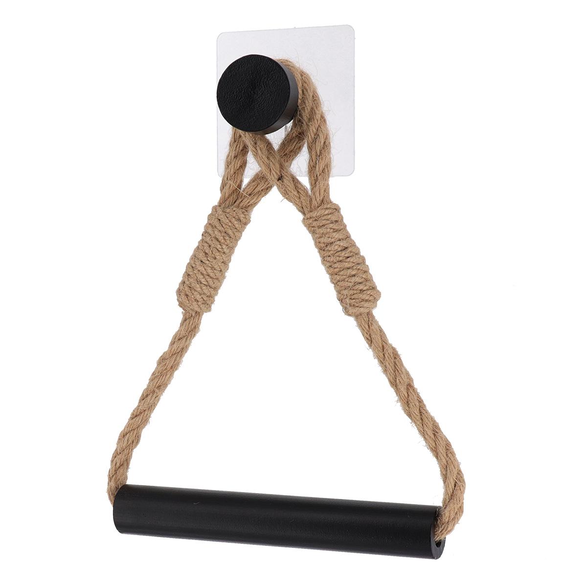 DEROULEUR PAPIER WC CORDE BAMBOU NATUREL NOIR