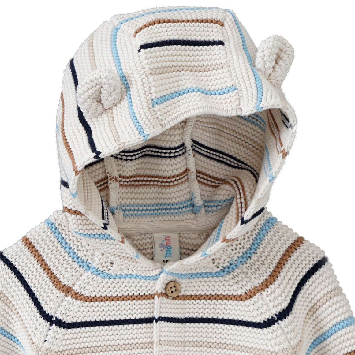 Topomini Newborn Strickjacke mit Kapuze creme