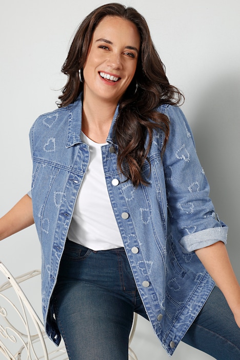 Jeansjacke, Herzen, Langarm