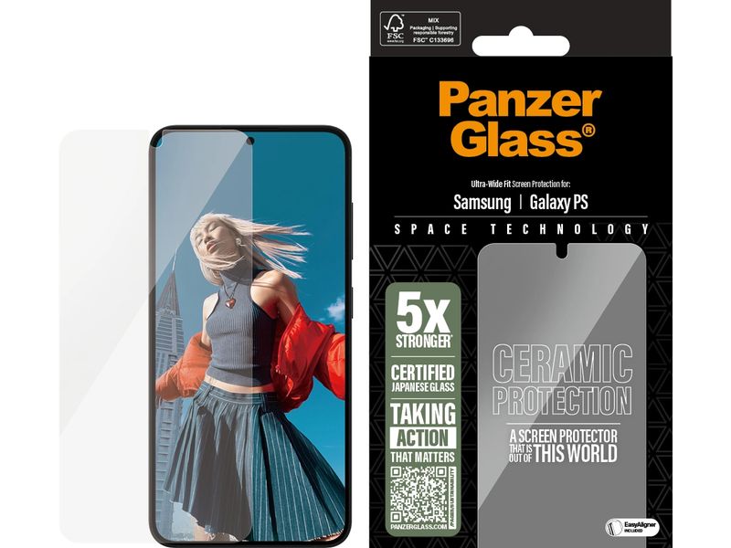 Panzerglass Displayschutz Ceramic Ultra-Wide Fit Displayschutz für das Samsung Galaxy S25 Edge