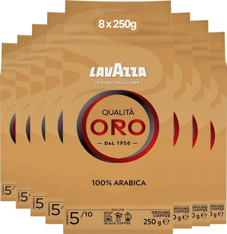 Lavazza - Qualità Oro - Gemalen Koffie - 100% Arabica Bonen - 8 x 250 gram
