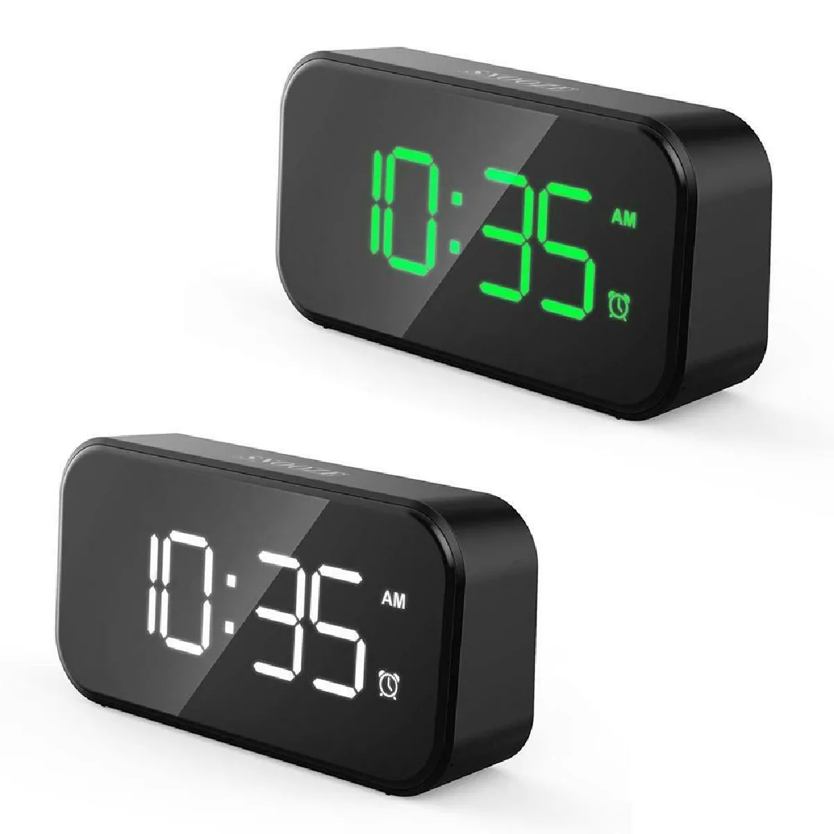 Justgreenbox Réveil USB Multifonctionnel - Noir