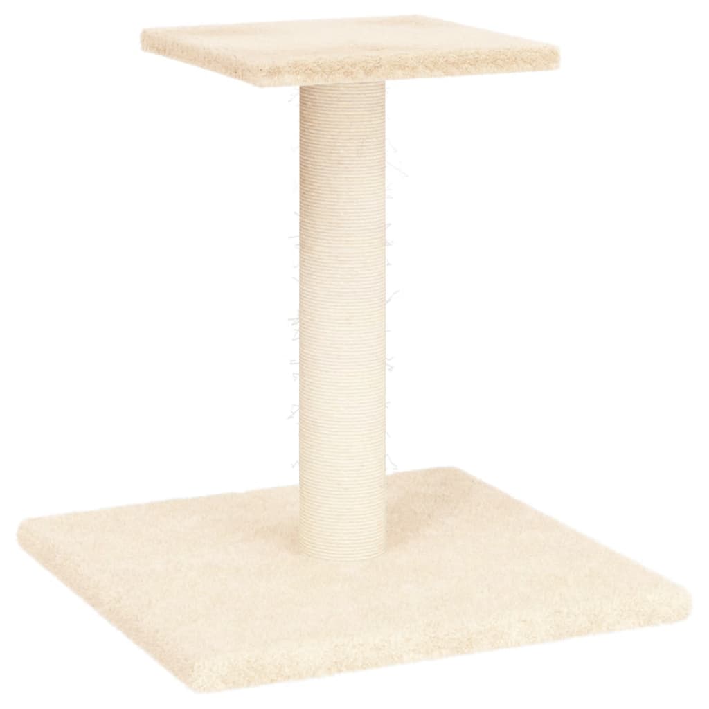 Arranhador para gatos vidaXL com plataforma, creme, 38 cm